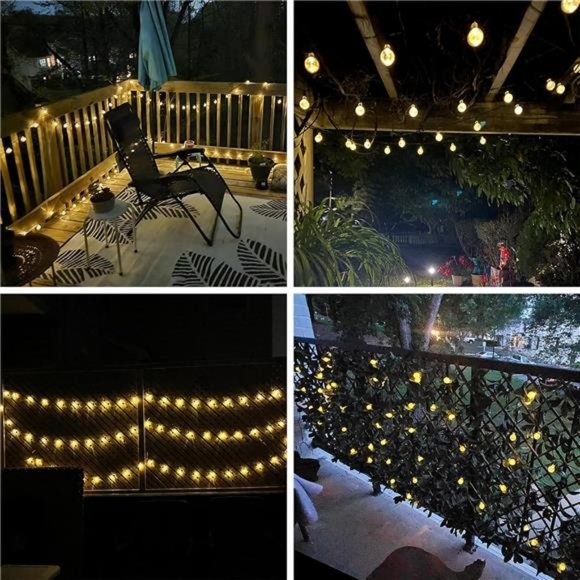 2-Pack 100 LED 64FT Crystal Globe Solar String Lights Outdoor, Waterproof - Picture 2 of 7